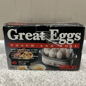 Vintage Salton Great Eggs Electric Egg Cooker Poach Boil EG1 New in Box
